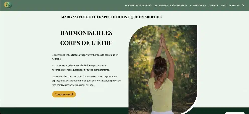 Aperçu du site Ma Naturo Yoga